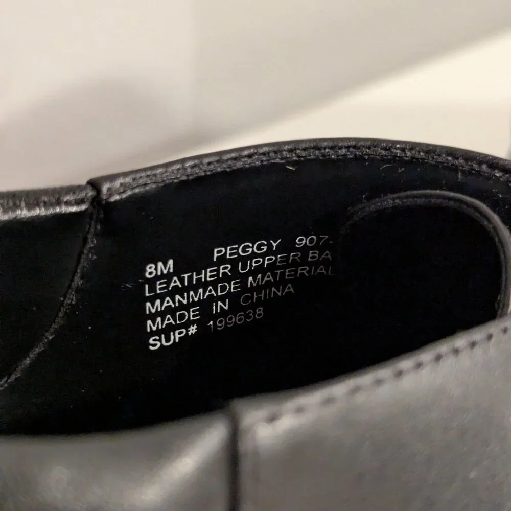 St. John's Bay Peggy black patent leather low-heeled ankle boots, women's size 8 - Picture 6 of 8